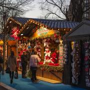 Christmas Market At Twilight