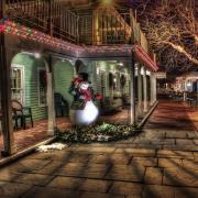Town Snowman Celebrates Christmas