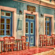 Cafe Building Greece Karpathos Island Facade