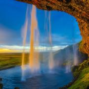Iceland Skogafoss Waterfall Falls Cascade Pool