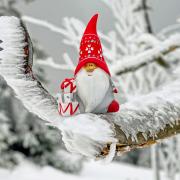Santa Claus Figurine In Snow