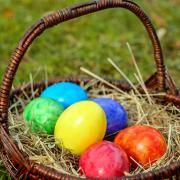 Easter Eggs Basket Easter Eggs Colorful Eggs