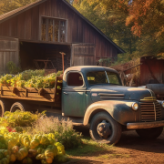 AI-crafted illustration showcases an old truck from ...