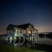 Stilt House Stars Star Trails Starry Night