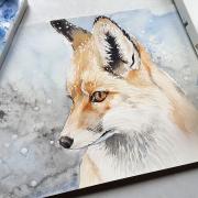 Animal Fox Nature Painting Art Colors Brushes