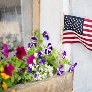 American Flag Fourth Of July Flowers Flower Box