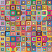 Retro Squares Abstract Geometric Art Background