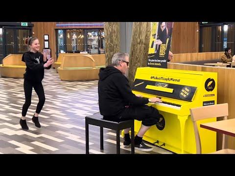 Banana Piano Inspires Girl's Boogie Woogie Cartwheels #Video
