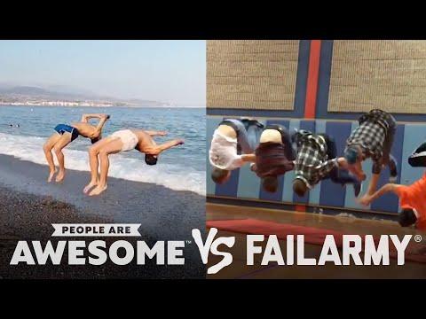 People Are Awesome vs. FailArmy | Backflips, Weightlifting, Nunchucks More!