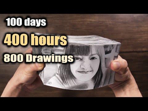 100 DAYS of Drawing LISA FLIPBOOK Video - DP ART DRAWING