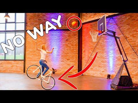 Basketball Trickshots from Wheelie - Incredible Combination Bike and Basketball #Video