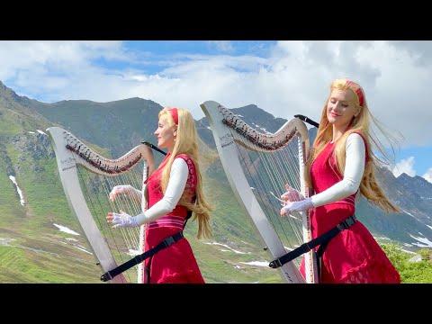 Swedish hymn 'How Great Thou Art' - Harp Twins, Camille and Kennerly #Video