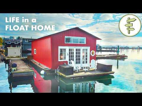 Woman's Truly INCREDIBLE Floating Home was Built Inside an Old Boat Shed – FULL TOUR #Video