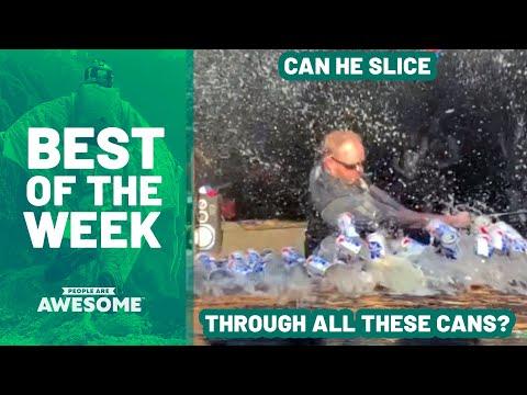 Can He Slice Through All These Cans? | Best of The Week Video