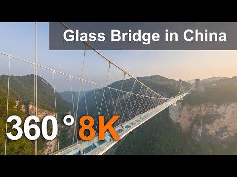 Zhangjiajie Glass Bridge, China. 360 aerial video in 8K