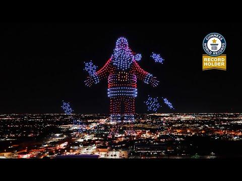 GUINNESS WORLD RECORD Christmas Drone Show! (1,500+ Drones) #Video