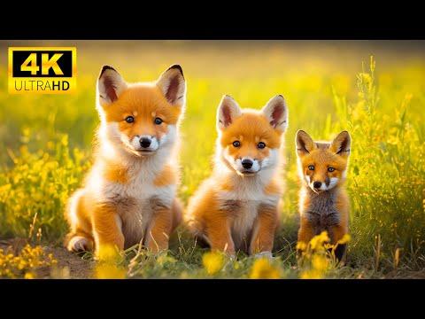 Baby Animals 4K (60FPS) UHD - The Fun World Of Young Wild Animals With Relaxing Music #Video
