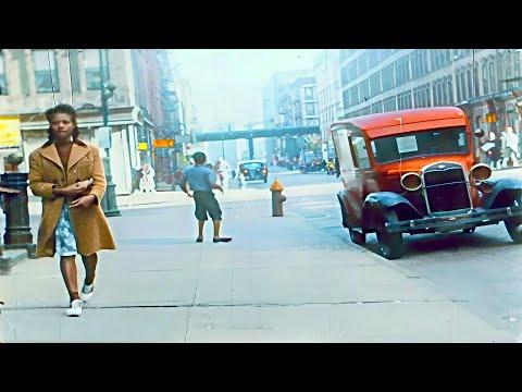 Street Life in New York 1940s in Color [60fps,Remastered] w/sound design added #Video