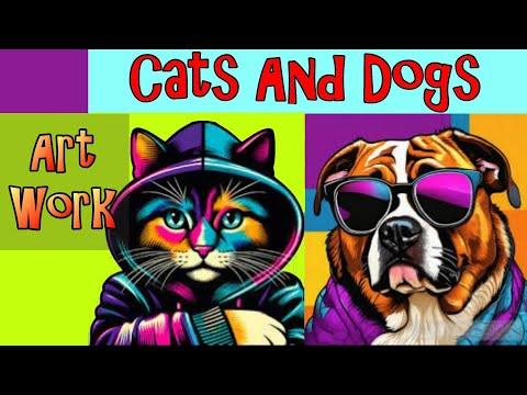 Funny Cats And Dogs Artwork #Video