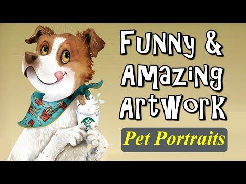 Funny And Amazing Artwork Pet Portraits #video