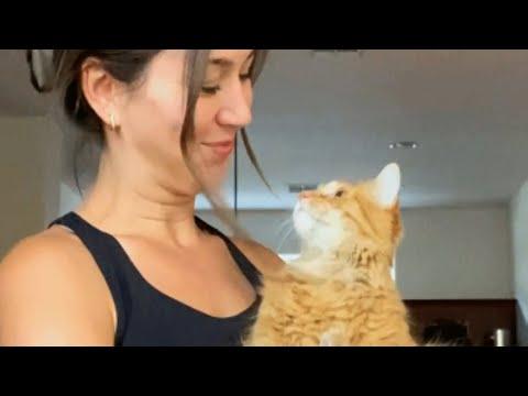 First time cat mom is in awe of her kitty #Video