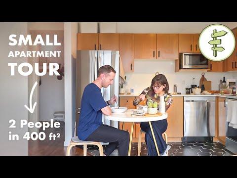 Minimalist Couple Living in a Small 400 ft² Apartment with Clever Storage Ideas – FULL TOUR #Video