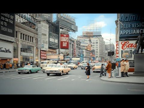 New York 1960s in color [60fps,Remastered] w/sound design Added #Video