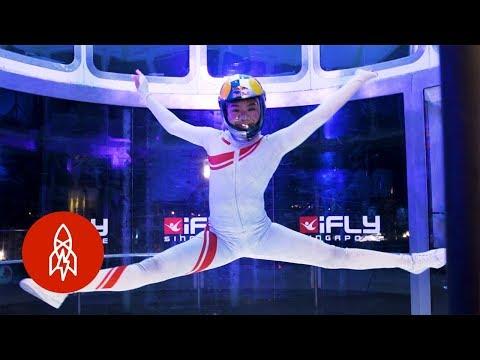 This Indoor Skydiver Is Defying Gravity and Expectations
