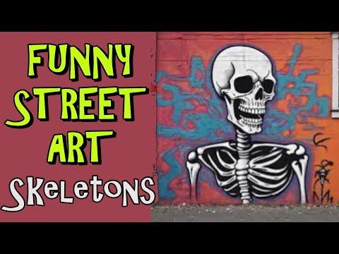 Funny Street Art Skeletons #Video