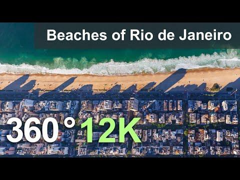 Beaches Video of Rio de Janeiro, Brazil. Copacabana, Ipanema, Leblon and Tijuca. Aerial 360 video in