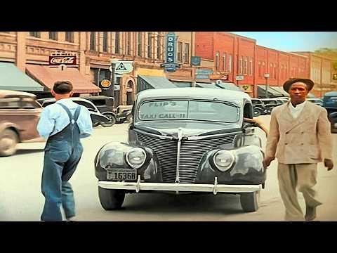 North Carolina 1930s in color, Mooresville [60fps, Remastered] Sound Design #Video