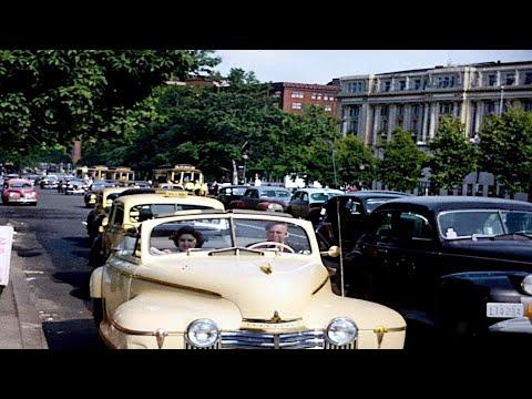 Washington DC 1940s in color, Wartime [60fps,Remastered] w/sound design added #Video