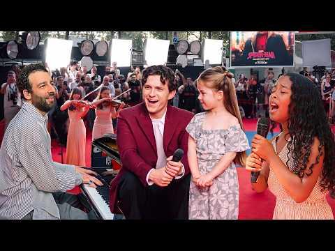 We surprised Tom Holland and Zendaya with AMAZING Titanium Flashmob at Spider-Man fan event #Video