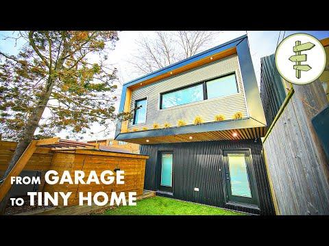 Garage Converted Into AMAZING Modern Laneway House - Tiny Home Tour #Video