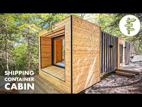 Awesome Tiny Cabin Built with a Single Used Shipping Container - FULL TOUR #Video