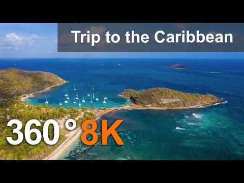 Trip to the Caribbean. Aerial & underwater 360 video in 8K