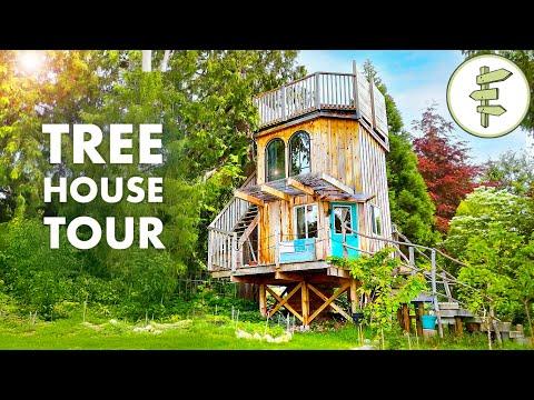 Whimsical Tiny Tree House is Cleverly Built with Reclaimed & Eclectic Materials #Video