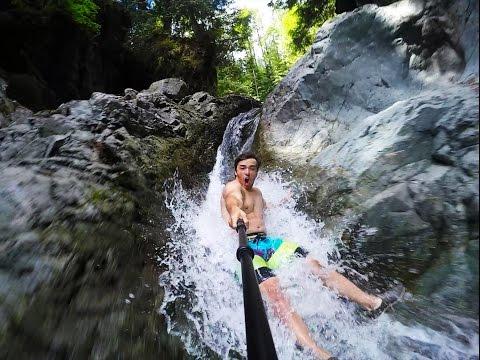 Slip And Slide Waterfall! 35 Feet High In 4K!