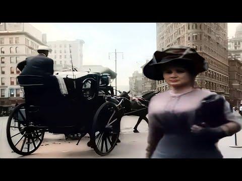 New York 1911 (New Version) in Color [60fps, Remastered] w/sound design added #Video