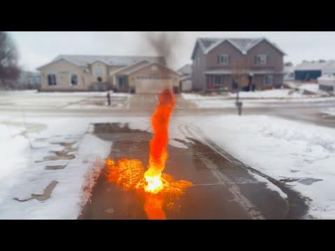 Fire Tornado Spawns on Driveway - Your Daily Dose Of Internet #Video