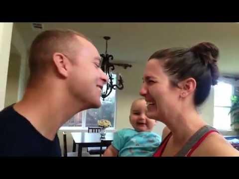 Baby LAUGHS When Mom And Dad Kiss!