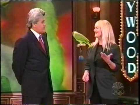 Barbara Heidenreich with Groucho the Singing Parrot on the Tonight Show