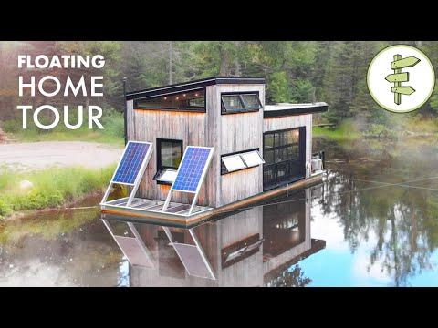Tiny Off-Grid Floating Home with Hidden Loft & Spacious Design - FULL TOUR #Video