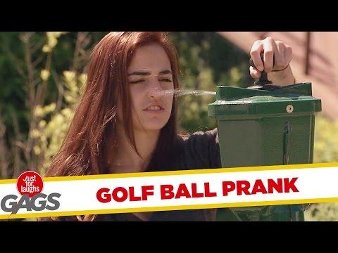 Golf Ball Machine Sprays All Over People Prank