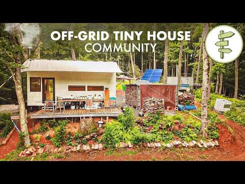 Living Off-Grid in a Tiny House Community Built by Self-Reliant Couple #Video