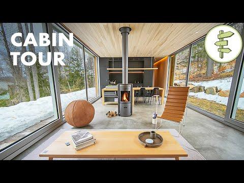 Stunning Modern Cabin with Glass Walls Brings the Outside In - FULL TOUR #Video