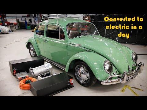 VW Beetle converted to electric in a day #Video