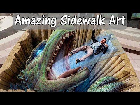 Amazing Sidewalk Art Opens Up Another World #Video