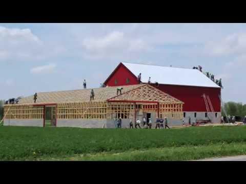 Ohio Amish Barn Raising - in 3 Minutes and 30 seconds #Video