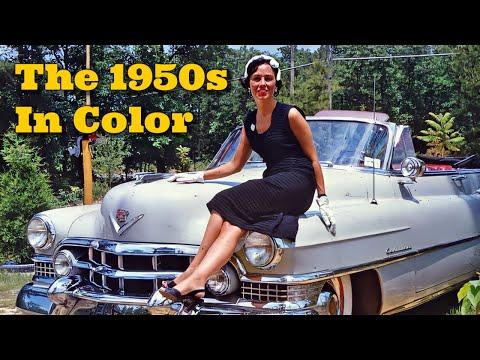 1950s America - Classic Cars, People, and Cities in COLOR #Video